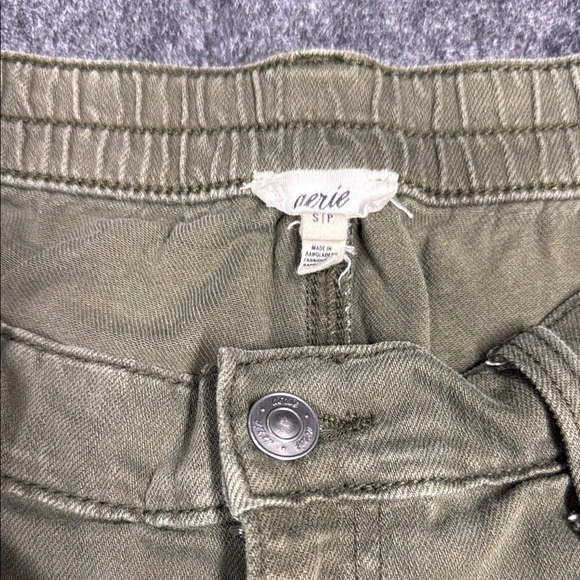 Aerie Green Jean Shorts with Distressed Frayed Hem - Picture 2 of 7
